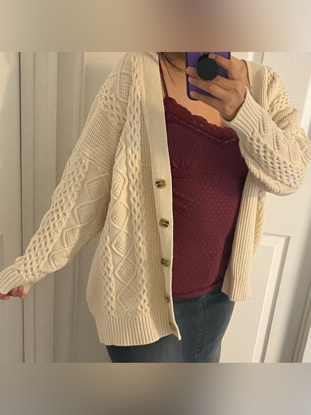 Forever 21 Oversized cable knit cardigan